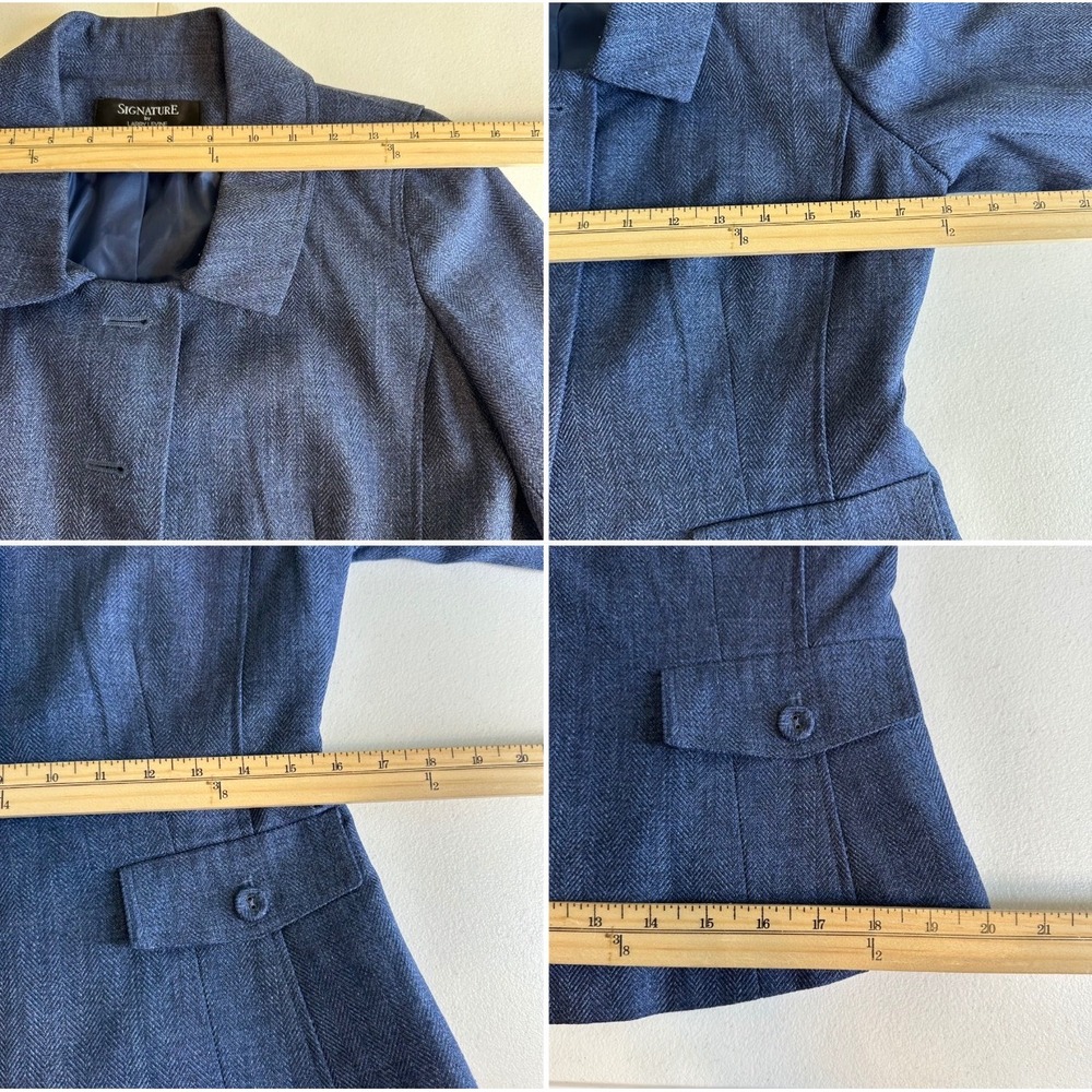 Signature by Larry Levine Navy Textured Two-Piece Skirt Set - Picture 12 of 14